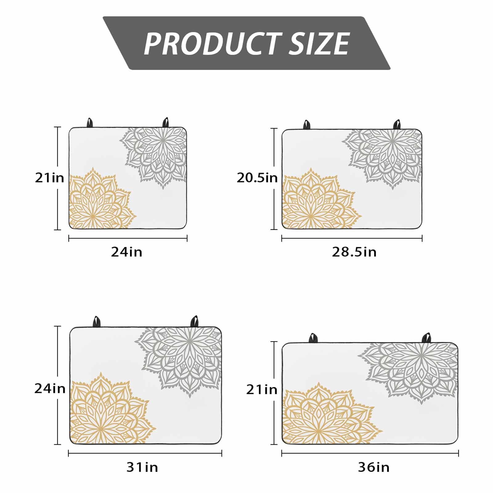 Boho Gray Beige Floral Stove Top Cover for Electric Stove, Heat-proof & Non Slip Glass Top Stove Cover Protector, Retro Abstract Art Flowers Kitchen Flat Cooktop Rubber Mat 24x21 Inches