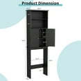 thumbnail image 6 of Walsunny Over the Toilet Storage Cabinets Wood Bathroom Organizer Shelf Rack Space Saver with 2 Doors 4 Shelves Anti-Tip Device Black, 6 of 7