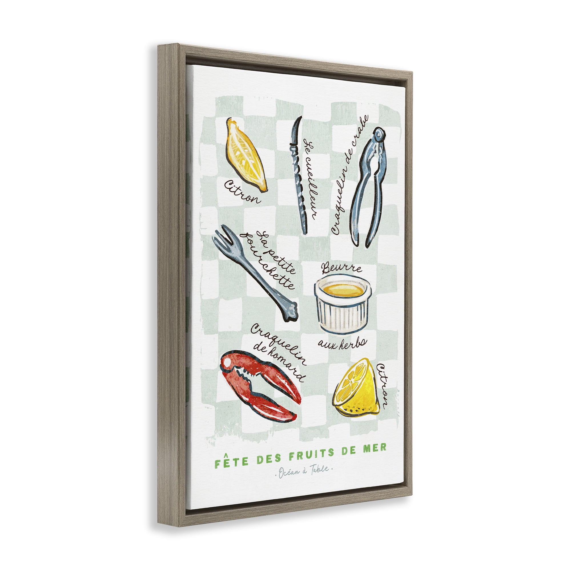 Stupell Industries Modern French Bistro Brown Framed Floater Canvas Wall Art, design by Chad Barrett