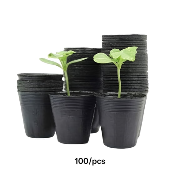 ACDANC 3.54'' x 3.54'' Square Black Plastic Plant Pots with Durable Features (100 Count)