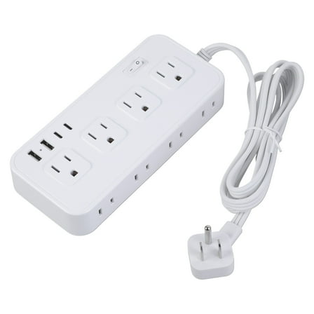 US Plug 2Prong Outlet Adapter Power Strips 5ft Cord 8 Outlets 2 USB 2 Type C Port 2000J Surges Protections