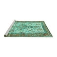 thumbnail image 2 of Ahgly Company Machine Washable Indoor Rectangle Persian Turquoise Blue Traditional Area Rugs, 2' x 4', 2 of 4