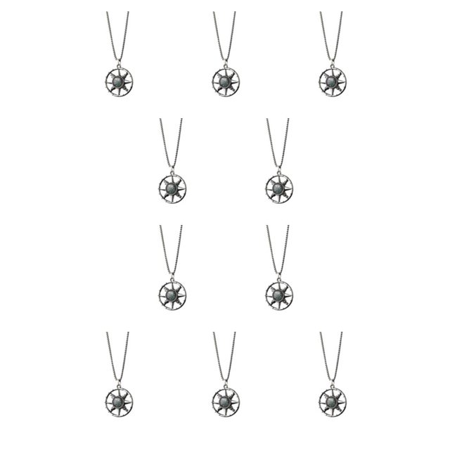 Minnieouse Collar con colgante vintage de plata, geométrico único para todas las ocasiones, collar de cadena con colgantes como se muestra como se muestra 10Conjunto