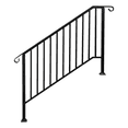 thumbnail image 3 of Tcbosik Outdoor Handrail, 4 Step Stair Handrail Fits 1 to 5 Steps, Galvanized Iron Hand Railing for Concrete Step, Porch Steps, Matte Black, 3 of 9