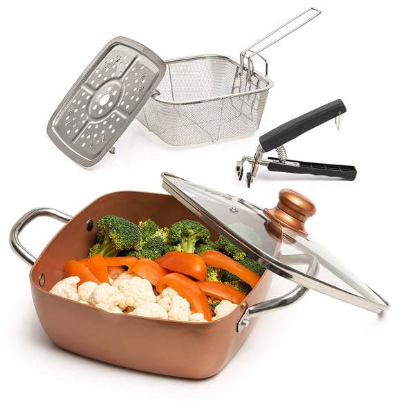 Juego de utensilios de cocina Moss & Stone Copper Chef, 5 unidades, 5 litros, inducción