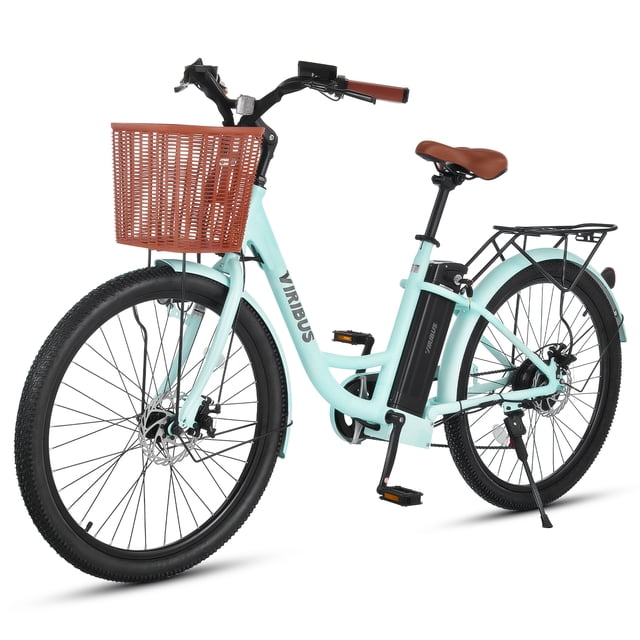 Viribus Electric Bike 26" 7 Speed for Adults Beach Cruiser E-bike with 36V 13Ah Battery, Blue
