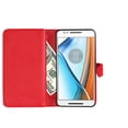 thumbnail image 4 of NEXTKIN Multi Card Slots Double Flap Wallet Pouch Case for Motorola Moto E3 3rd 2016, Red, 4 of 7