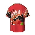 thumbnail image 2 of KLL Sushi Print Men's Shirt Short Sleeve Button Down Summer Cuba Beach Shirts- 3X-Large, 2 of 7