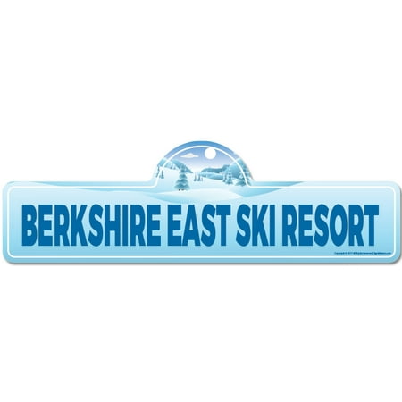 Berkshire East Ski Resort Street Sign | Indoor/Outdoor | Skiing, Skier, Snowboarder, Décor for Ski Lodge, Cabin, Mountian House | SignMission personalized