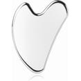 thumbnail image 1 of Estilo de corazón-acero inoxidable Gua Sha Facial Tools Guasha para la cara Metal Gua Sha Apriete la piel Masaje Guasha Beauty Tool para el cuerpo Ojos Cuello, Plata, 1 of 4