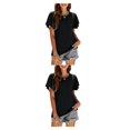 thumbnail image 1 of Minnieouse Camiseta de mujer con volantes de Color sólido cuello estética linda blusa suelta fiesta noche Club verano Top niñas ropa Type8 NO8, 1 of 6