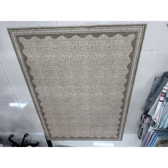 RONSHIN Area Rugs Washable Carpets 350Gsm Velvet (Total 1150Gsm) Pearl Velvet Cotton Tpr Washed Folding Backing Carpet-Modern-Dora nature 9*12ft