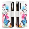 thumbnail image 4 of Dteck Case for Samsung Galaxy S21 FE 5G 6.4-inch,Magnetic Patterned Leather Zipper Card Holder Wallet Flip Case Kickstand Shockproof with Hand Strap Cover ,Butterfly, 4 of 6