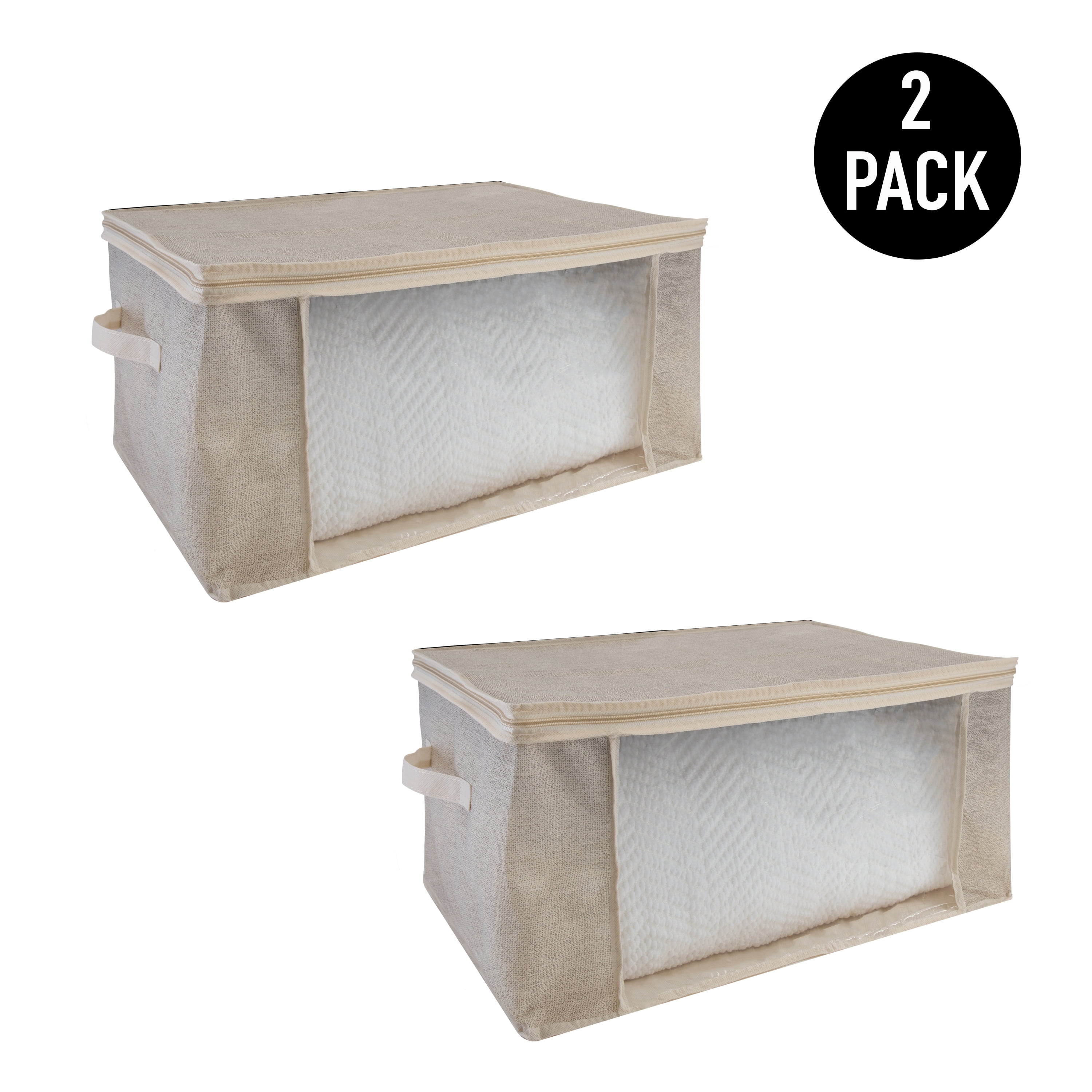 Simplify 2 Pack Blanket Storage Bag in Beige