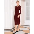 thumbnail image 3 of DARING DIVA Floral Lace Wedding Bodycon Pencil Dress XL Wine Red, 3 of 6