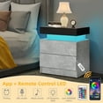thumbnail image 6 of Hommpa Modern LED Nightstand 2 Drawers Bedside Table with Led Lights Smart Night Stands Gray Black Textured Finish End Side Table for Bedroom Home Furniture, 6 of 11