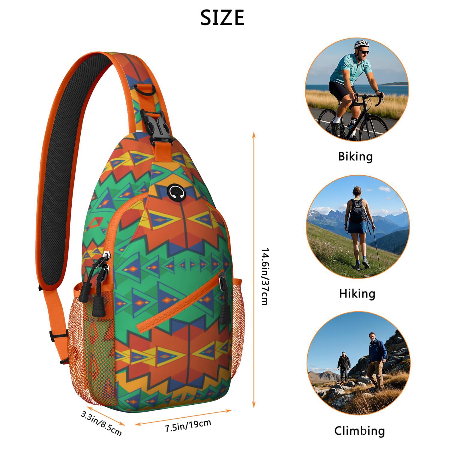 Artistic Home Accents Chest Bag Anti-Theft Crossbody Sling Bag for Commuting Vintage & Durable