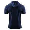thumbnail image 3 of Frontwalk Mens Short Sleeve Hoodies Tops Solid Hooded T Shirt Gym Workout Athletic Shirts, 3 of 3