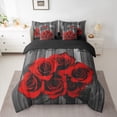 thumbnail image 3 of Feelyou Red Rose Flower Twin Bedding Sets 7-Piece for Couple, Romantic Flower Floral Bedding Comforter Set, Happy Valentine's Day Reversible Sheet Sets, Ultra Soft Bedroom Decor, 3 of 9