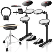 HAMPBACK MK-0 Electric Drum Set with 7'' Mesh Pads, 8'' Cymbals, 12 Kits, USB MIDI, Suitable for Beginners Aged 3-12 at The Entry Level
