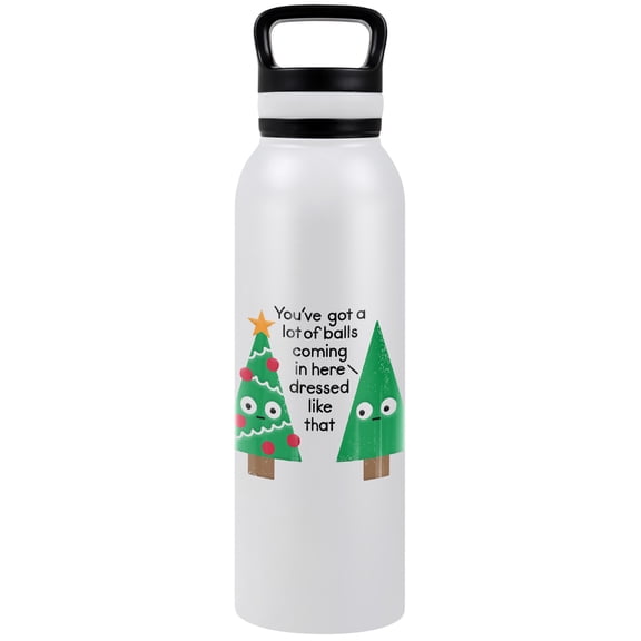 bCreative - David Olenick Official Spruced Up 24 oz Insulated Canteen Water Bottle, Leak Resistant, Vacuum Insulated Stainless Steel with Loop Cap