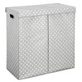 thumbnail image 7 of mDesign X-Large Double Hamper with Lid/Handles for Nursery, Gray/White Polka Dot, 7 of 7