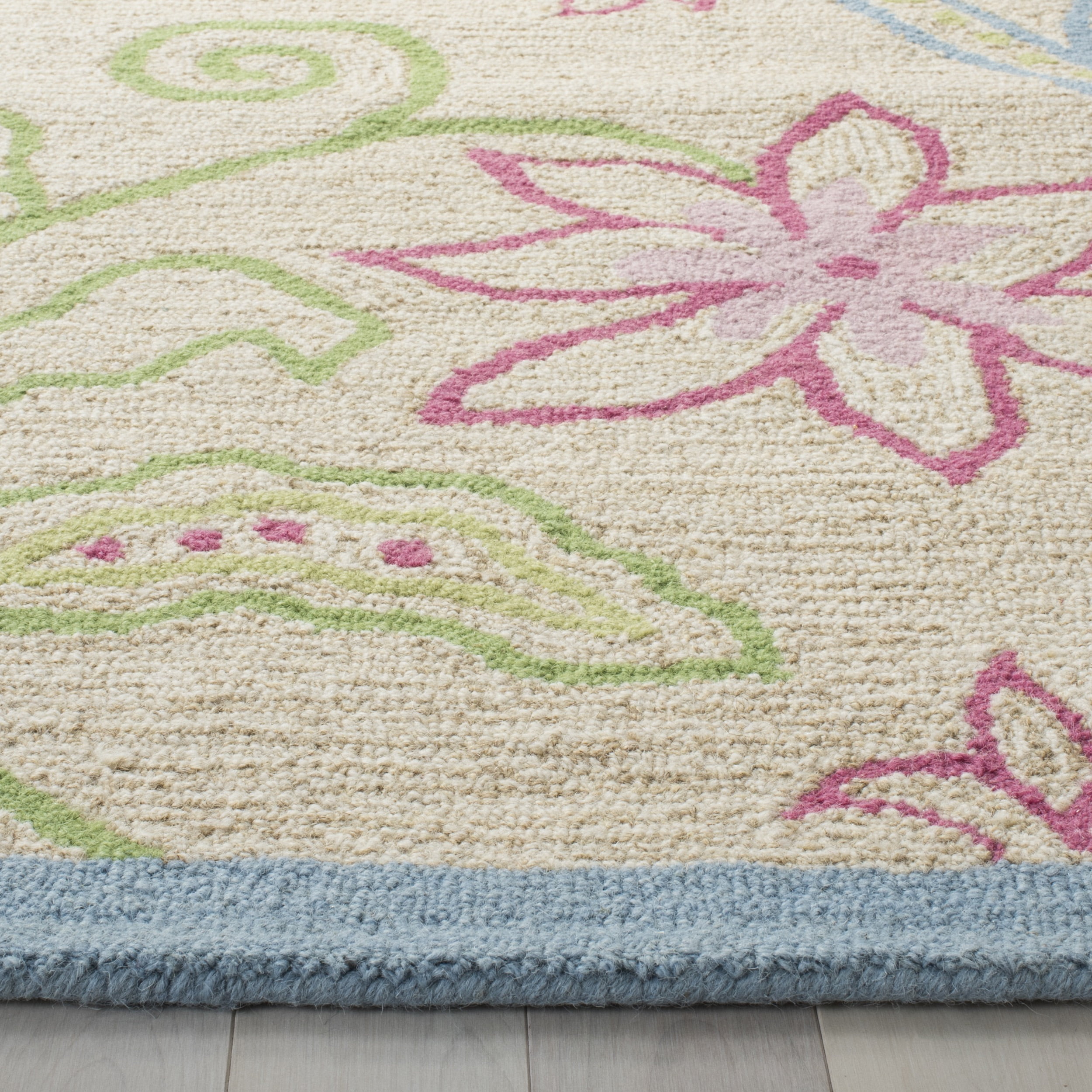 SAFAVIEH Kids Collection SFK362A Handmade Ivory/Blue Rug