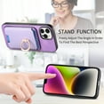 thumbnail image 5 of Allytech iPhone 15 Pro Case, Detachable Magnetic Wallet Case with Card Holder & Ring Stand, Support Car Mount, Premium PU Leather Shockproof Durable Protective Slim Case Cover - Purple, 5 of 11
