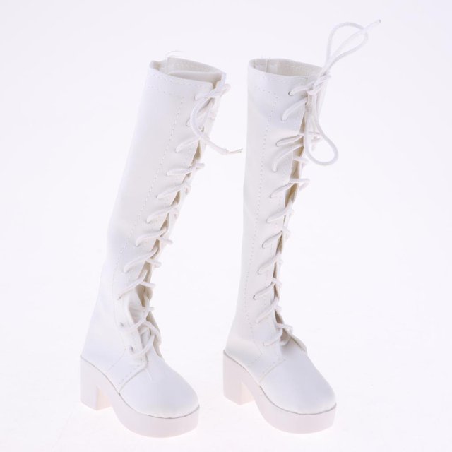 Botas Blancas con Cordones de Moda para BJD 1/3 Que Cambian Los Accesorios de Bricolaje Macarena Botas de muñeca BJD