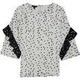 thumbnail image 1 of Alfani Blusa con volantes de lunares para mujer, blanca, pequeña, 1 of 1