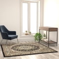 thumbnail image 3 of Flash Furniture Mersin Collection Square Traditional Beige, Green, Burgundy, Black Area Rug, 5' x 5', 3 of 5