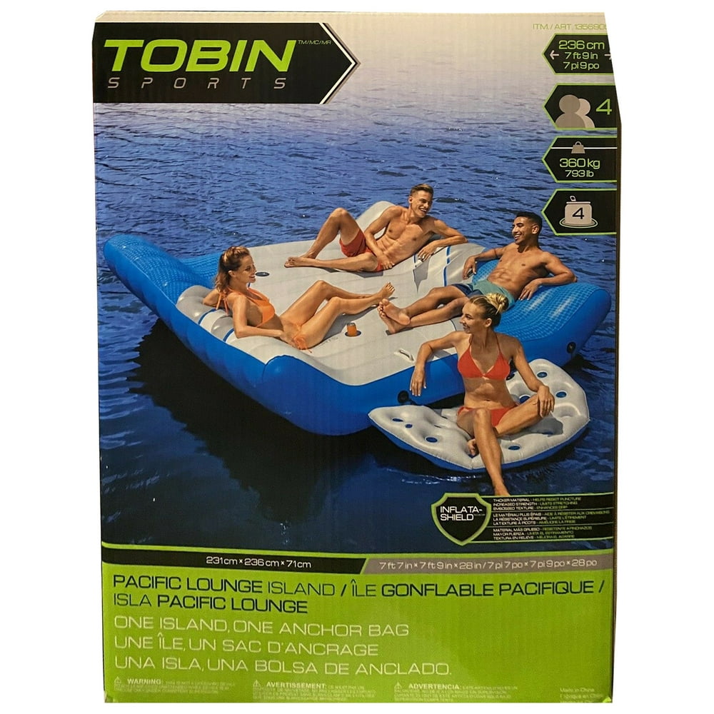 Tobin Sports Pacific Lounge Island Inflatable 4 Person Float Walmart