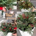 thumbnail image 6 of Pre-lit Faux Holiday Planter Filler, Battery-Operated Outdoor Christmas Planter with LED Lights, 8 Modes, Realistic Greenery, Holiday Porch Decoration (1, B), 6 of 7