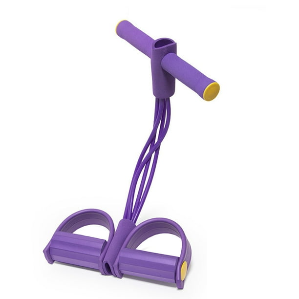 Fitness Pedal Puller Resistance Band 4 Tubes Elastic Rope Situp Pull