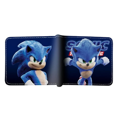 Sonic The Hedgehog Boys Wallet With Detachable Keychain - Trifold Card Holder & Coin Purse For Kids & Teens