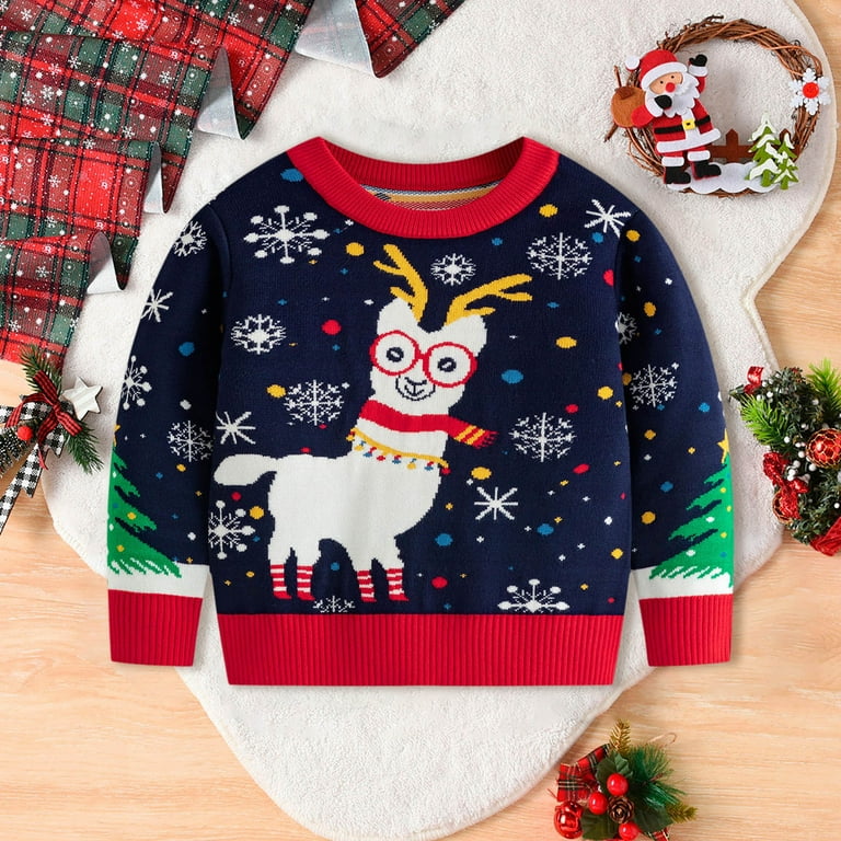 Toimothcn Baby Boy Knit Sweater Cute Christmas Cartoon Deer