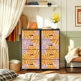 thumbnail image 6 of 4 Drawer Vertical Storage Dresser Groovy leaf Retro cute palm leaves yellow Summer abstract with Wood Top Fabric Pull Drawers, 6 of 8