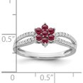 thumbnail image 3 of 14K White Gold Garnet And Diamond Floral Ringsize 7 (Width 1.9 To 4) - Jbsp, 3 of 5