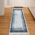 thumbnail image 6 of Ottomanson Machine Washable Cotton 2x5 Flatweave Runner Rug for Bedroom, 20" x 59", Off White/Black Greek Key/Border, 6 of 10
