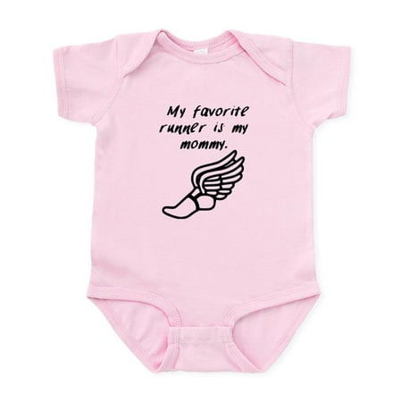 

CafePress - My Favorite Runner Is My Mommy Body Suit - Baby Light Bodysuit Size Newborn - 24 Months