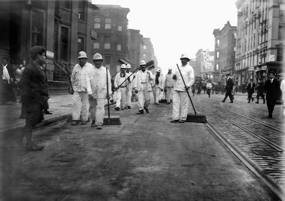Street Sweepers, 1911. /Na Group Of New York City Street Sweepers