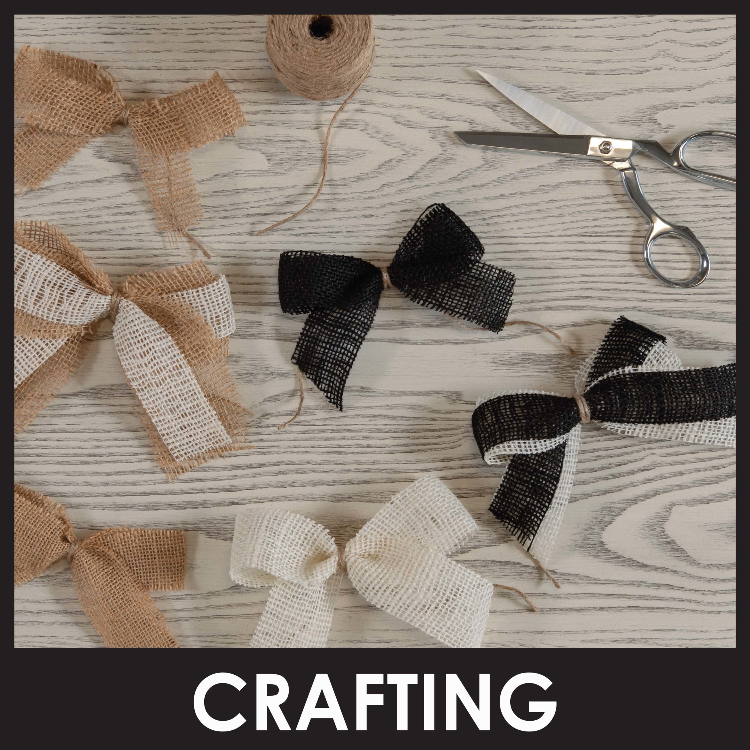 Allen Company Precut Natural Jute Burlap, Finished Edges, 46"W x 1-Yard, Black