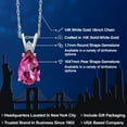 thumbnail image 2 of Gem Stone King 14K White Gold Pure Pink Mystic Topaz and Lab Grown Diamond Pendant Necklace for Women | 2.40 Cttw | Gemstone November Birthstone | Pear Shape 10X7MM | With 18 inch Chain, 2 of 6