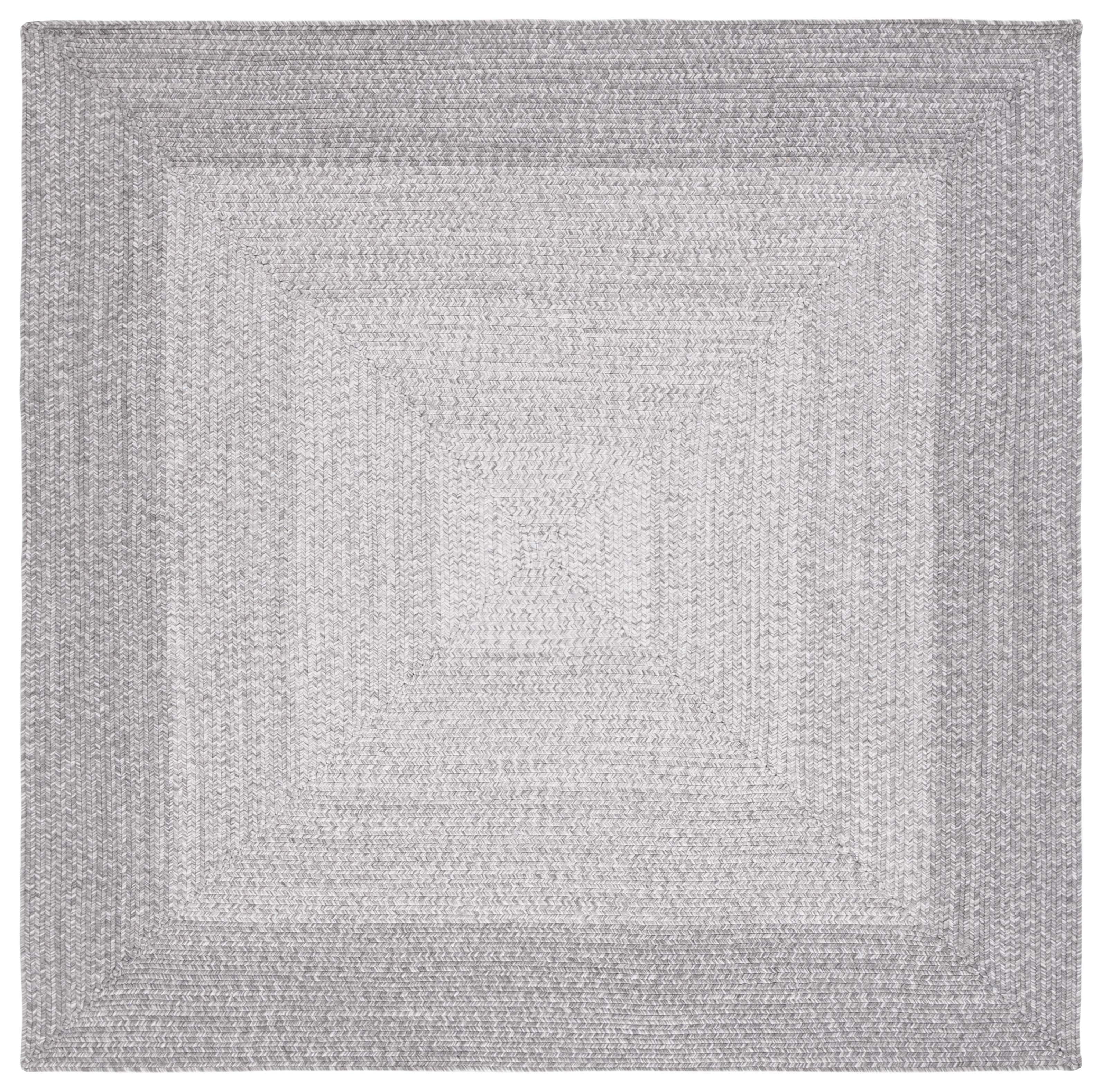 Safavieh Braided 9'-0" x 9'-0" Square Hand Woven Rug in Gray / Ivory
