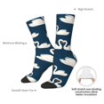 thumbnail image 4 of Vsdgher White Swam Crew Socks for Men & Women, Breathable Casual Athletic Ankle Socks, 4 of 6