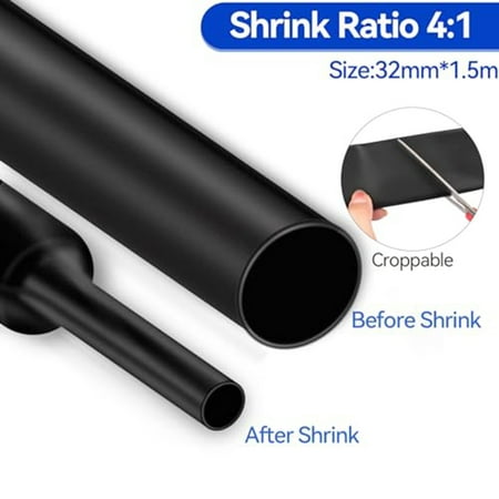 Heavy Duty 4 1 Heat Shrink Tube 32mm x 1m Easy to Use Fishing Rod Repair