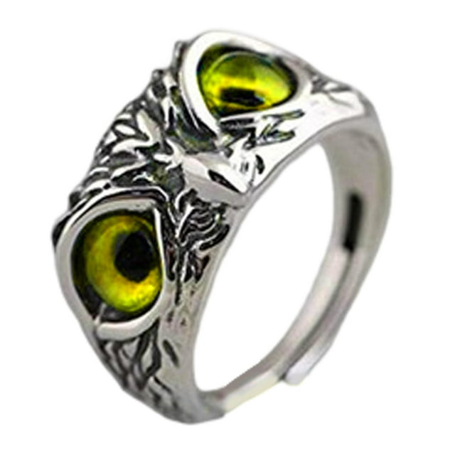 Anillos de búho de ojo de demonio / Anillos de animales / Fresco / Elegante / Ajustable / Personalizado / Anillo de declaración retro Anillo de Amarillo Yinane Anillos de búho de ojo de demonio