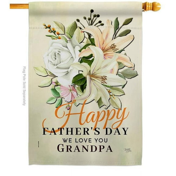 Breeze Decor H115242-BO Father Grandpa Family Day 28 x 40 in. Double-Sided Decorative Vertical House Flags for Decoration Banner Garden Yard Gift