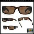 thumbnail image 2 of Mens Winged Skull Emblem Mad Dog Narrow Rectangle Hardcore Manly Sunglasses Tortoise - Brown, 2 of 8