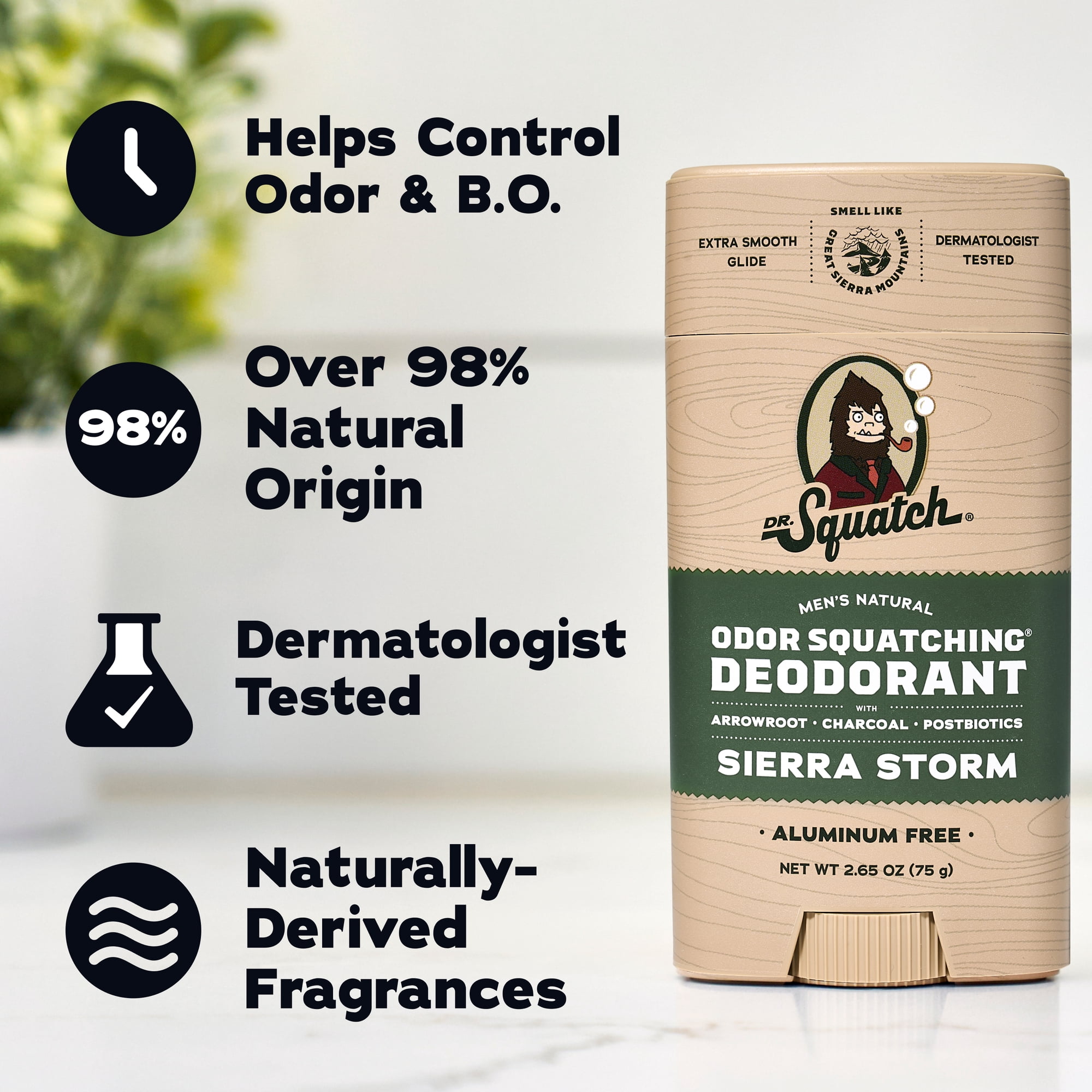 (2 pack) Dr. Squatch Mens Aluminum Free Deodorant, Natural Deodorant for Men, Sierra Storm, 2.65 Oz